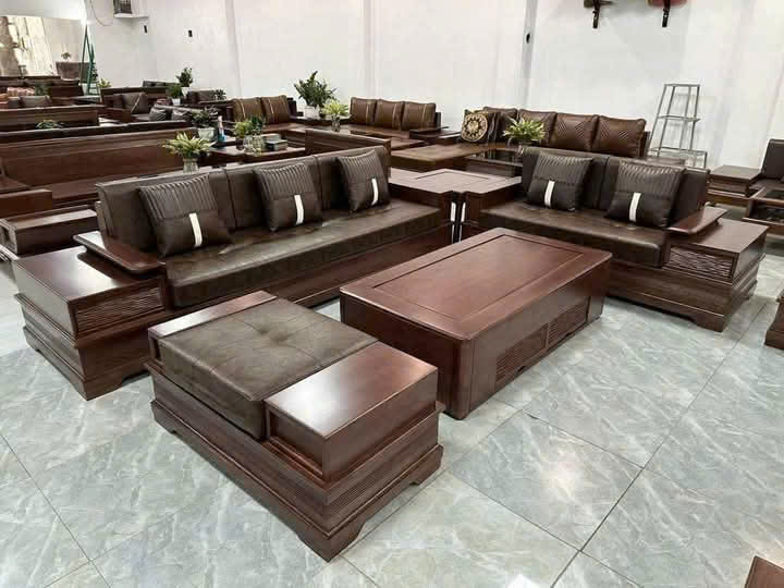 Sofa 2 Văng Chân Pháo Gỗ Sồi Nga | SFGS-0045