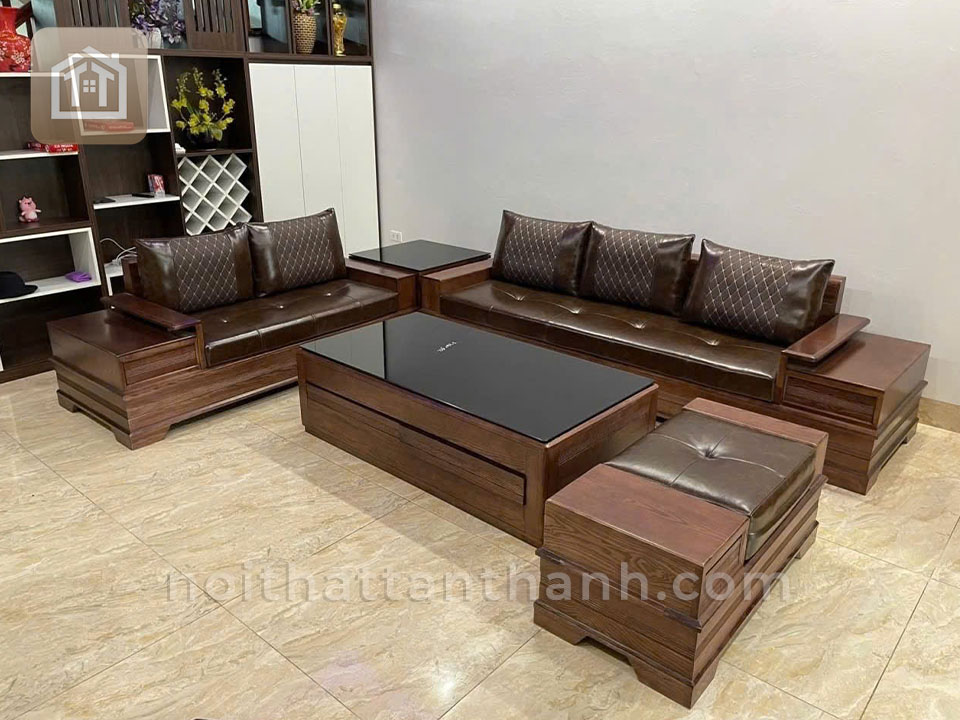 Sofa 2 Văng Chân Pháo Gỗ Sồi Nga | SFGS-0042