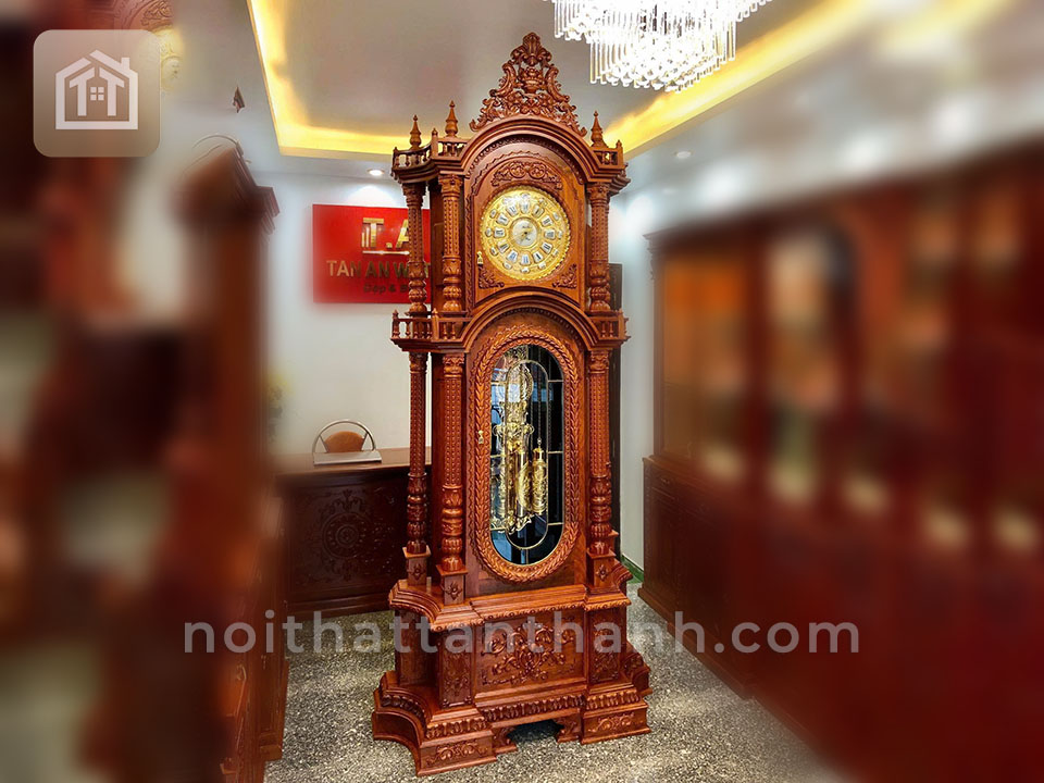 Đồng hồ tứ trụ gỗ hương đá K2