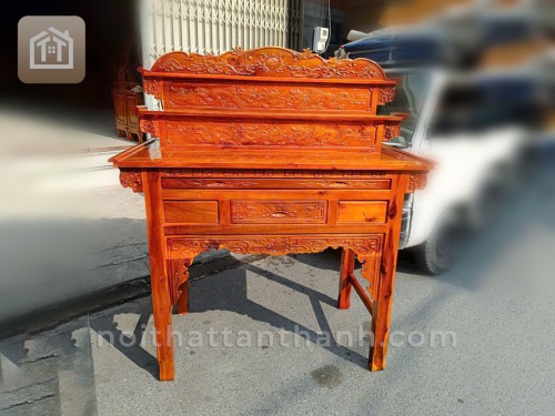 Án thờ gỗ tràm bông vàng 3 tầng
