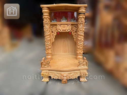 Bàn thờ ông địa gỗ gõ đỏ cột 10