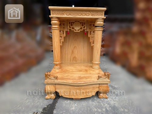 Bàn thờ ông địa gỗ gõ đỏ cột 8
