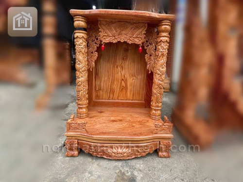 Bàn thờ ông địa gỗ hương đá cột 10