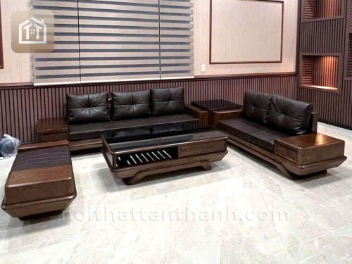 Sofa Gỗ Sồi Nga 2 Văng Chân Thuyền | SFGS-0241
