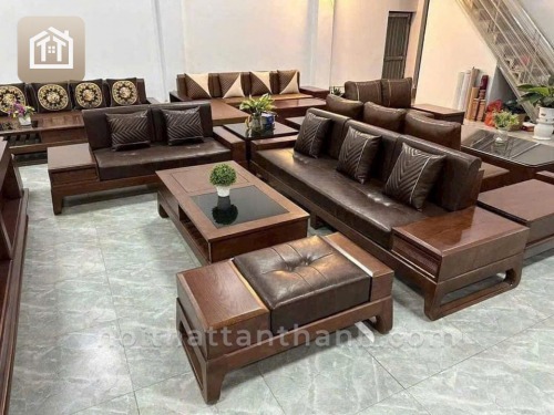 Sofa Chân Hưu 2 Văng Gỗ Sồi Nga | SFGS-0352