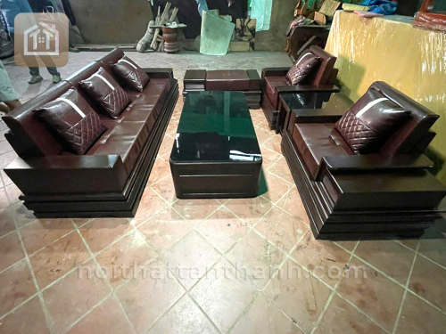 Sofa Đối Gỗ Sồi Chân Pháo | SFGS-0261