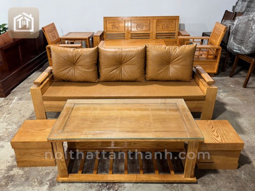 Sofa Gỗ Sồi 1 Văng | SFGS-0292
