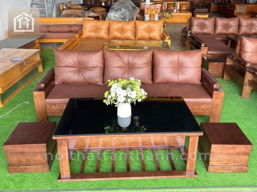 Sofa Gỗ Sồi 1 Văng | SFGS-0293