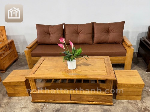 Sofa Gỗ Sồi 1 Văng | SFGS-0294