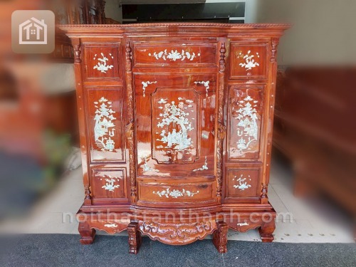 Tủ thờ gỗ tràm bông vàng khảm trai