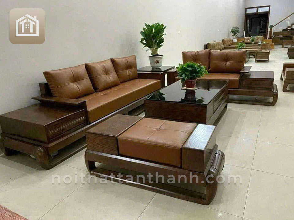 Sofa 2 Văng Gỗ Sồi Chân Đùi Gà | SFGS-0083