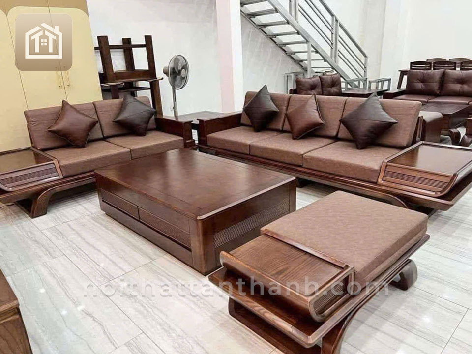 Sofa 2 Văng Chân Thuyền Ngăn Kéo Cong | SFGS-0061