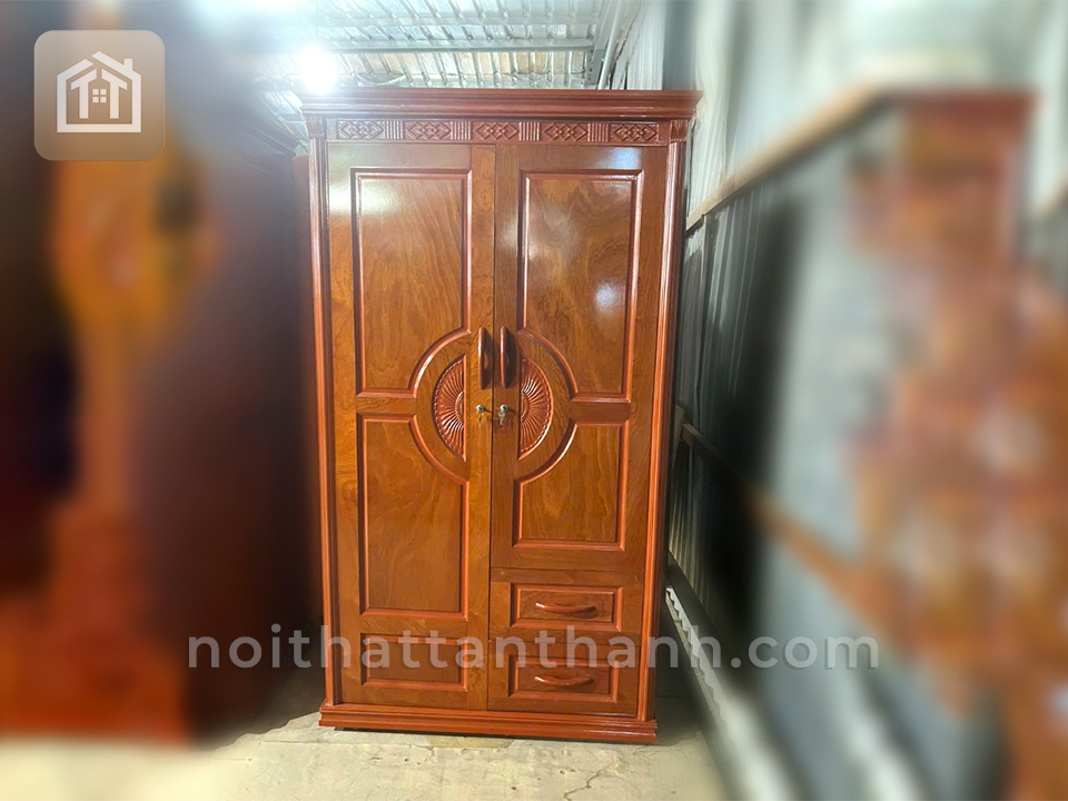 Tủ quần áo 2 cánh - Phủ vân xoan đào