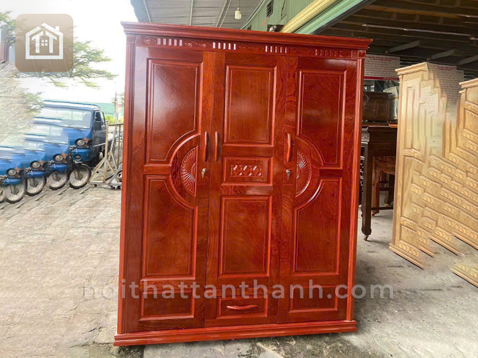 Tủ quần áo 3 cánh - Phủ vân xoan đào