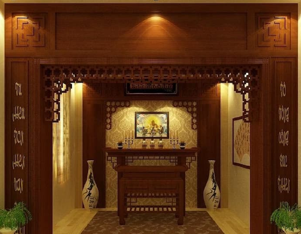 Ánh sáng và màu sắc trong phòng thờ