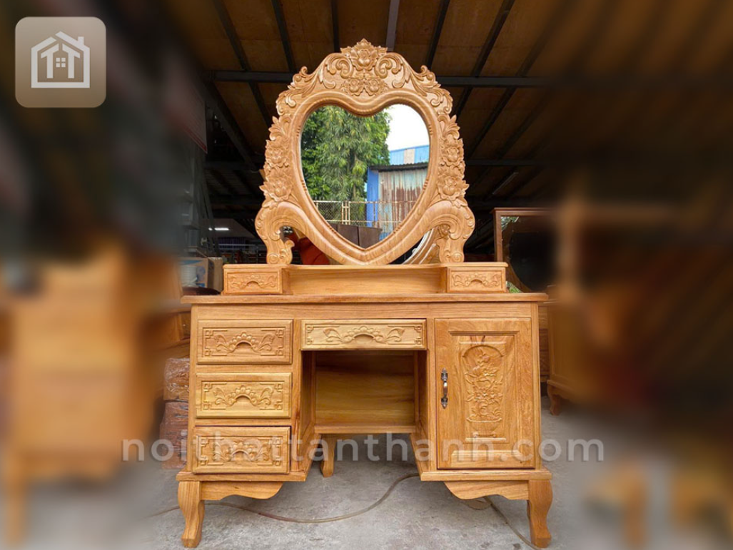 Bàn trang điểm gỗ đỏ to
