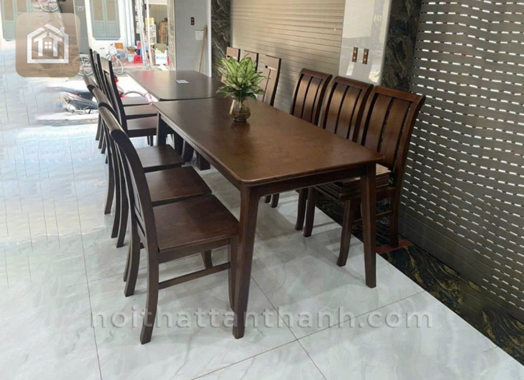 Bộ bàn ăn 6 ghế chữ nhật ghế ngang - gỗ sồi