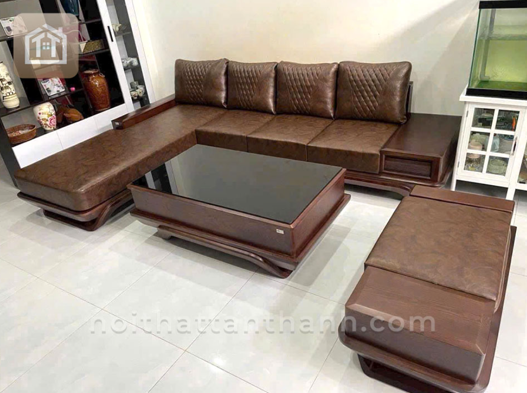 Bộ sofa gỗ sồi góc L