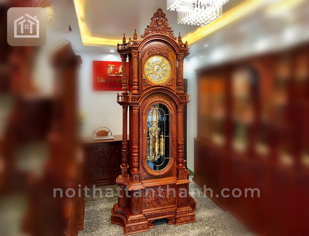 Đồng hồ tứ trụ gỗ hương đá K2