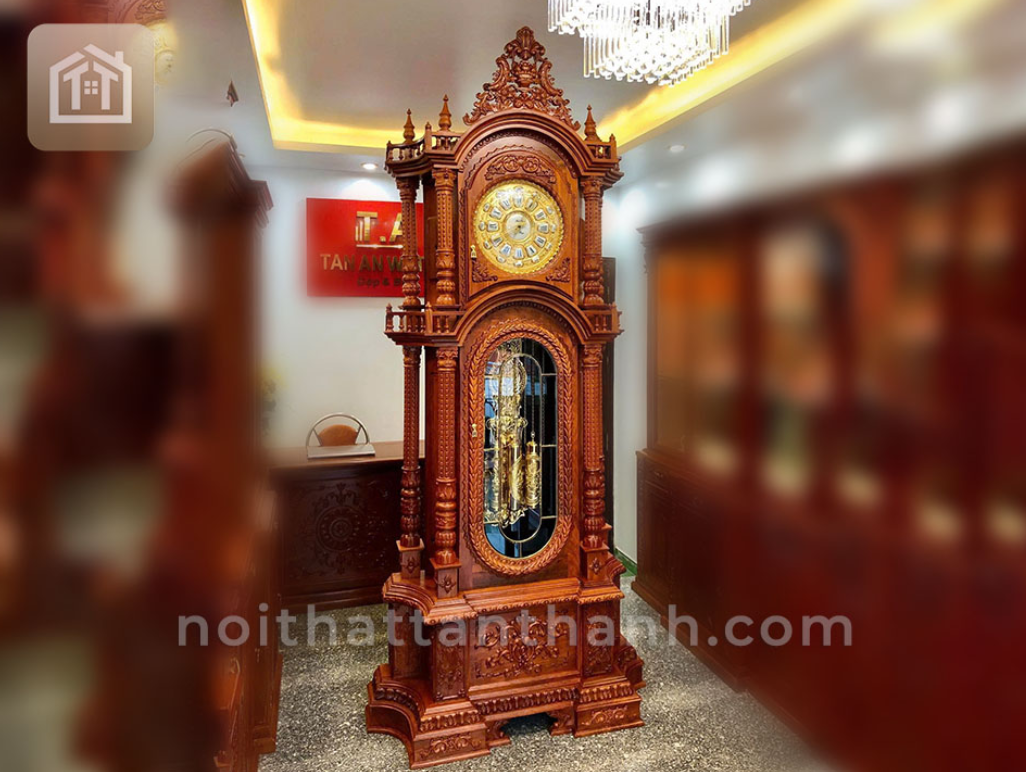 Đồng hồ tứ trụ gỗ hương đá K2