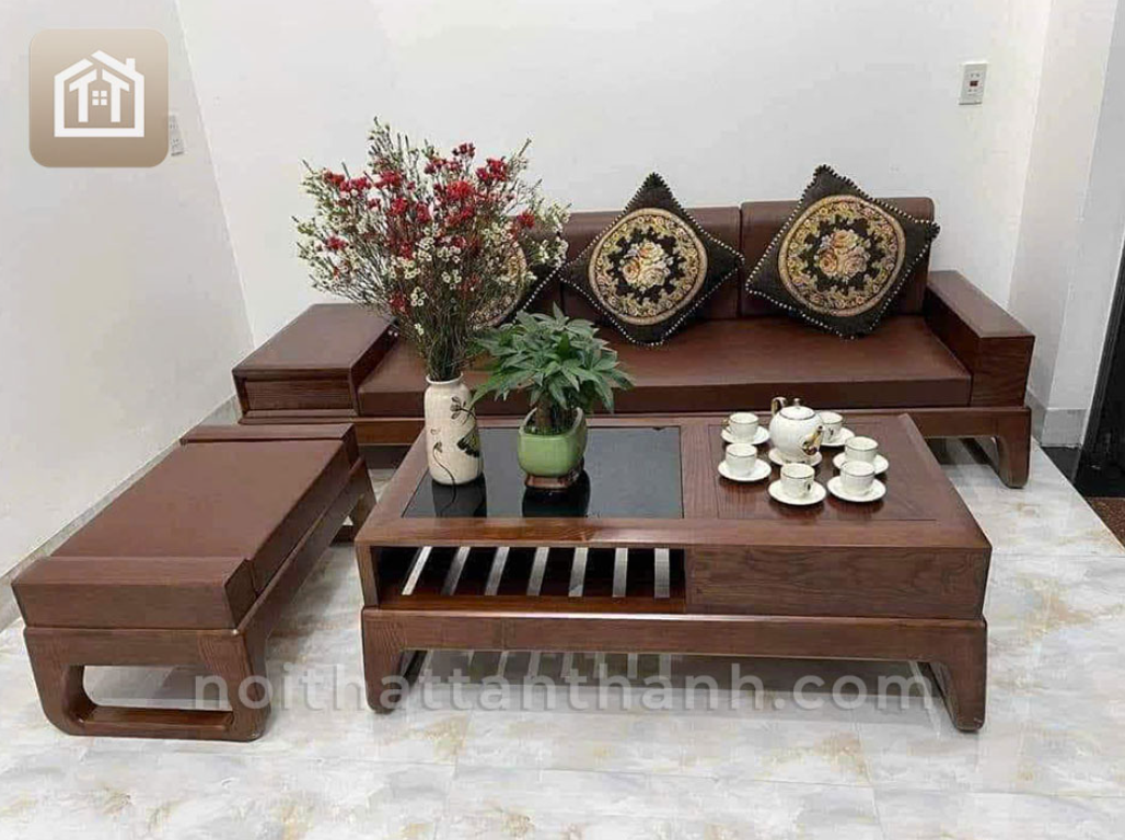 Mẫu Sofa gỗ sồi 1 văng