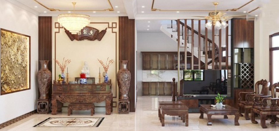 Phòng thờ kết hợp phòng khách