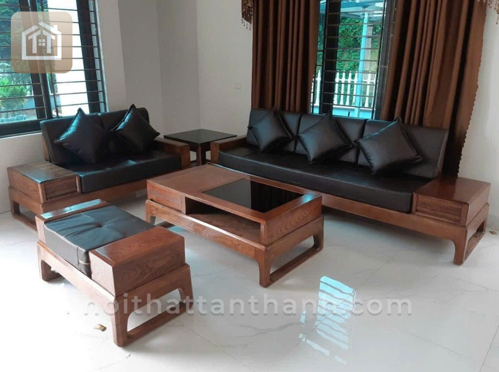 Sofa Chân Hưu 2 Văng Gỗ Sồi Nga Mã 1