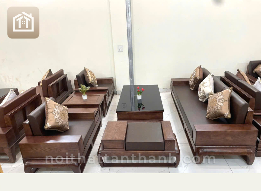 Sofa Đối Gỗ Sồi Chân Đùi Gà