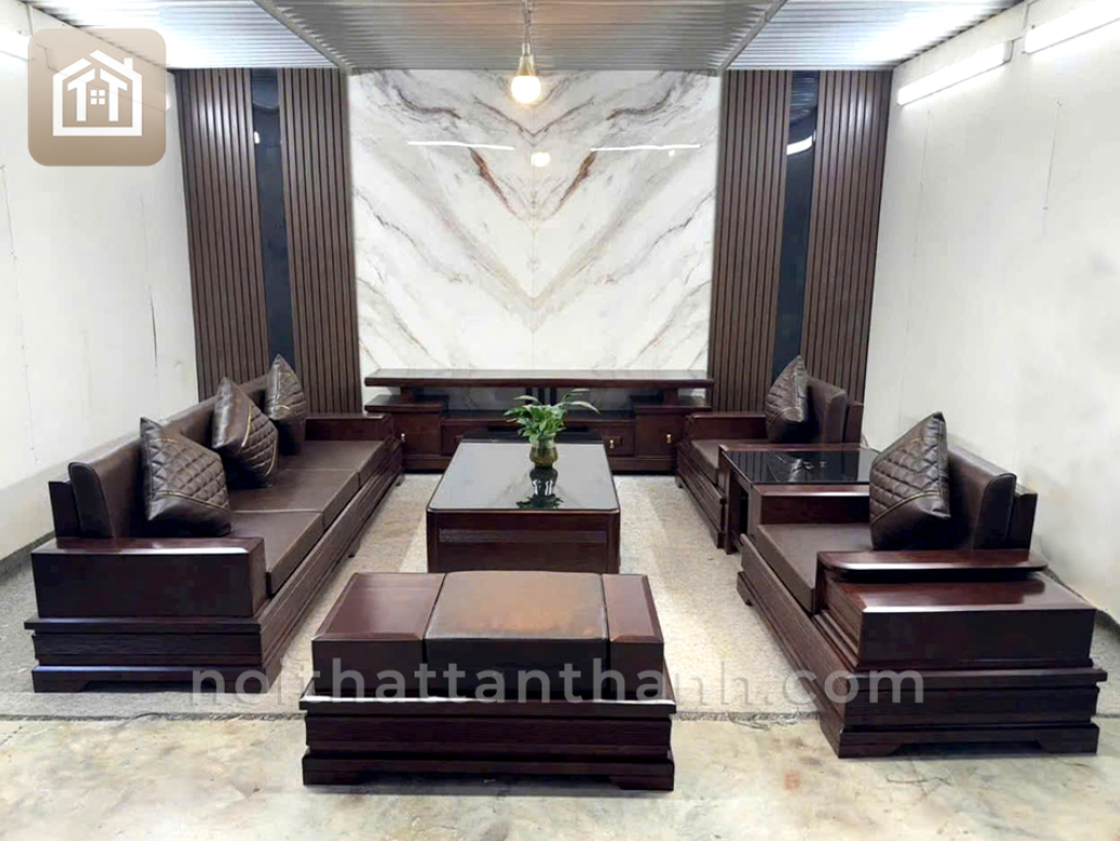Sofa Đối Gỗ Sồi Chân Pháo