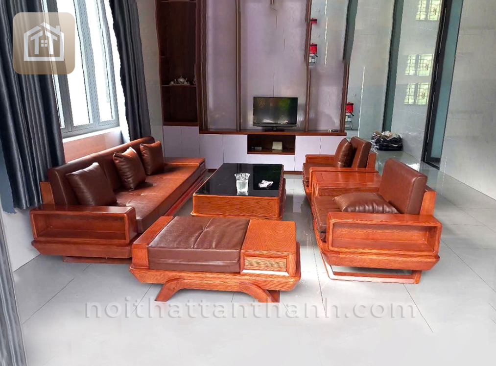 Sofa đối gỗ sồi chân thuyền | SFGS-0402