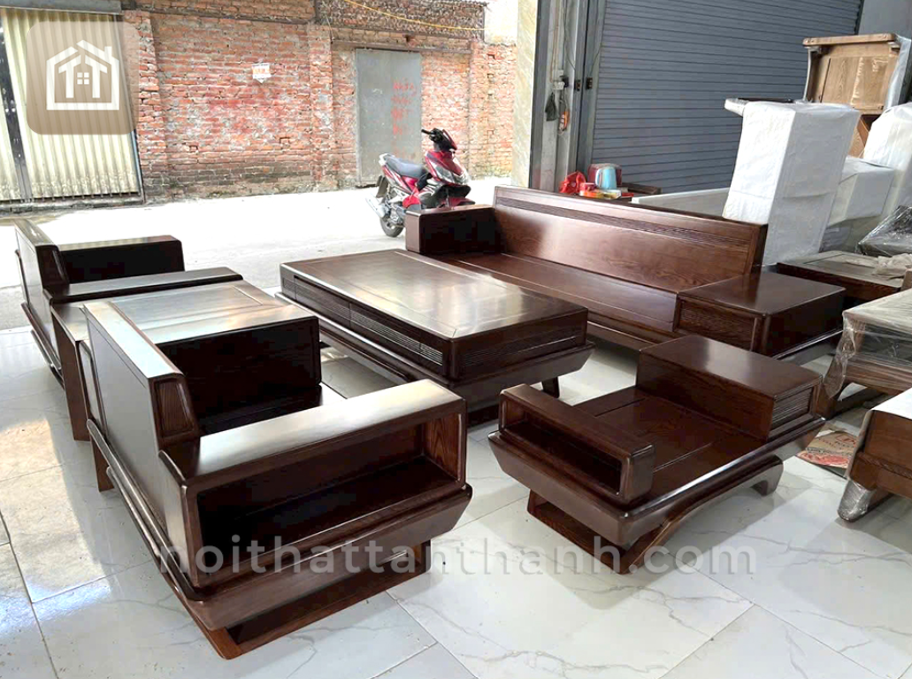 Sofa đối gỗ sồi chân thuyền | SFGS-0403