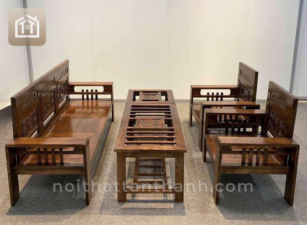Sofa Đối Gỗ Sồi Phúc Lộc Thọ