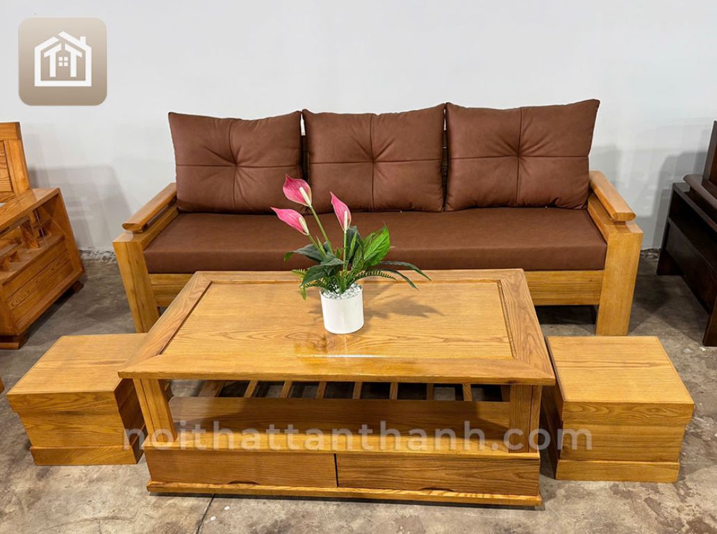 Sofa Gỗ Sồi 1 Văng