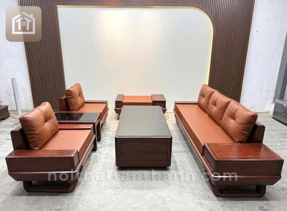 Sofa gỗ sồi chân thuyền thiết kế độc đáo