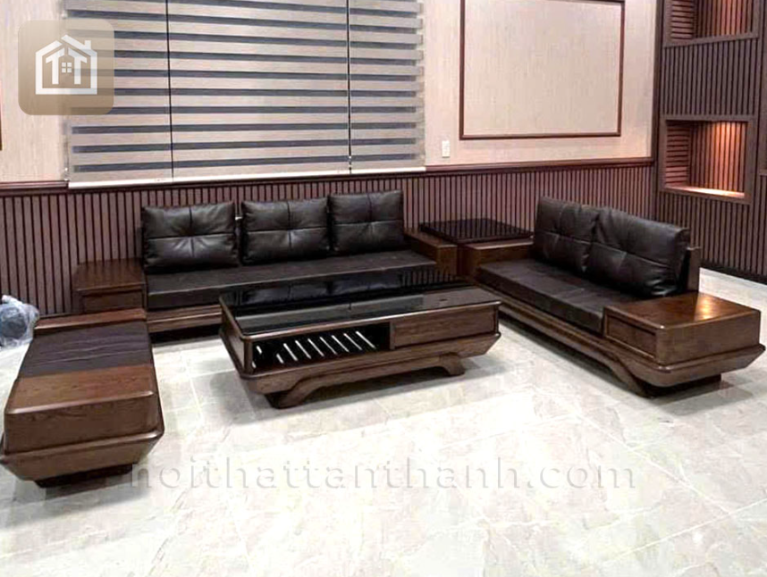 Sofa Gỗ Sồi Nga 2 Văng Chân Thuyền