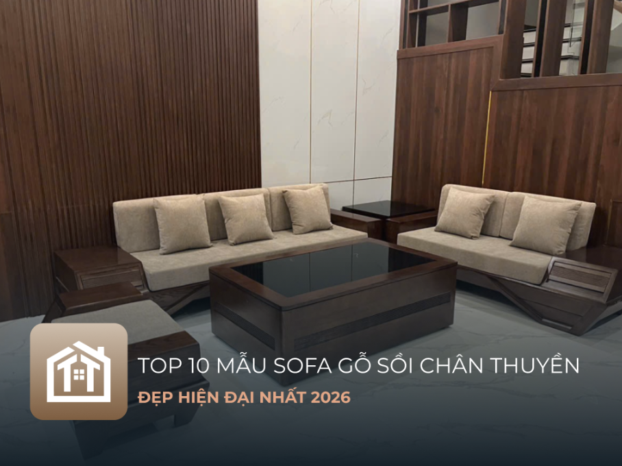 Sofa góc L gỗ sồi chân thuyền đa năng