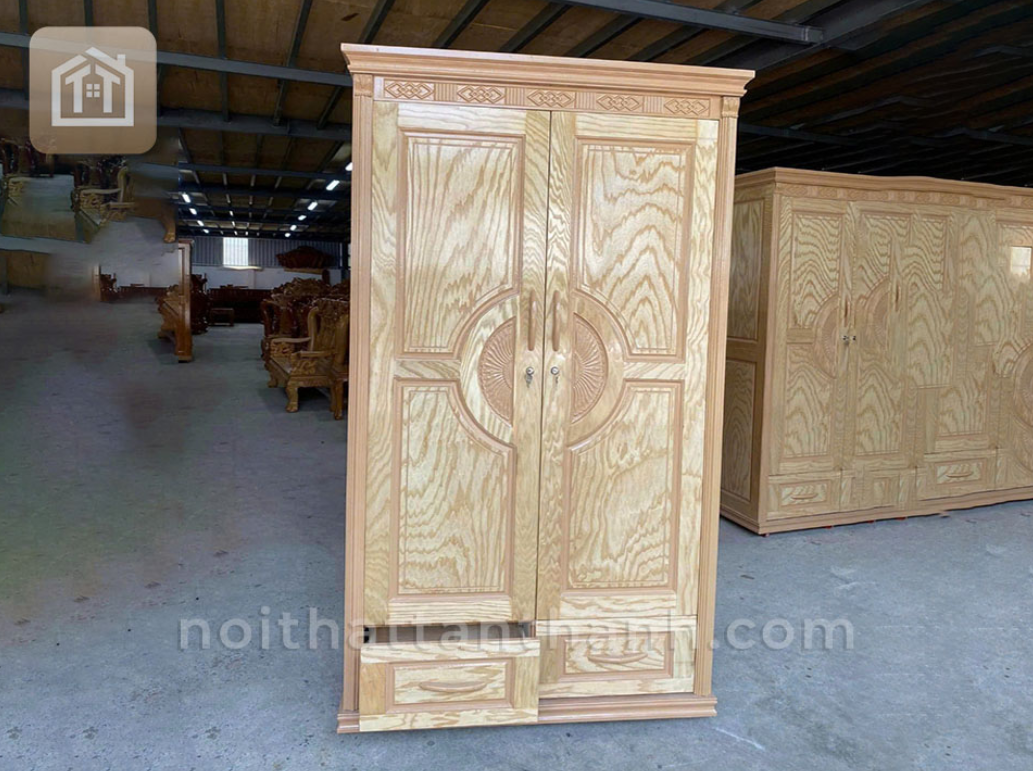 Tủ quần áo 2 cánh - Phủ vân sồi