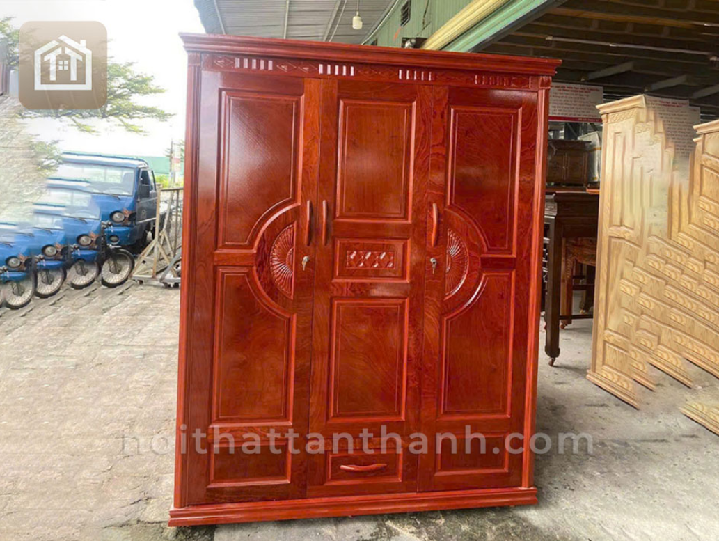 Tủ quần áo 3 cánh - Phủ vân xoan đào
