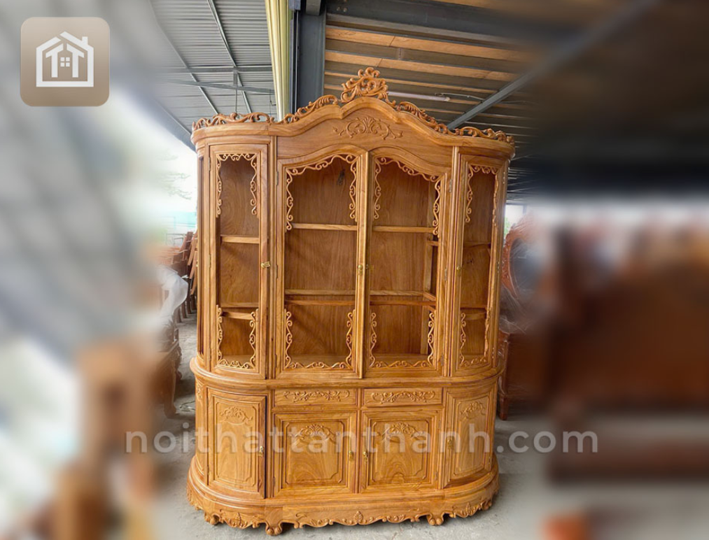 Tủ Rượu Bầu Gỗ Gõ Đỏ - 1m8