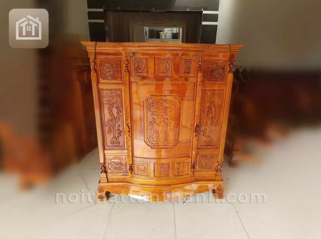 Tủ thờ gỗ tràm bông vàng K1