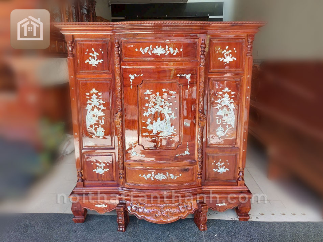 Tủ thờ gỗ tràm bông vàng khảm trai